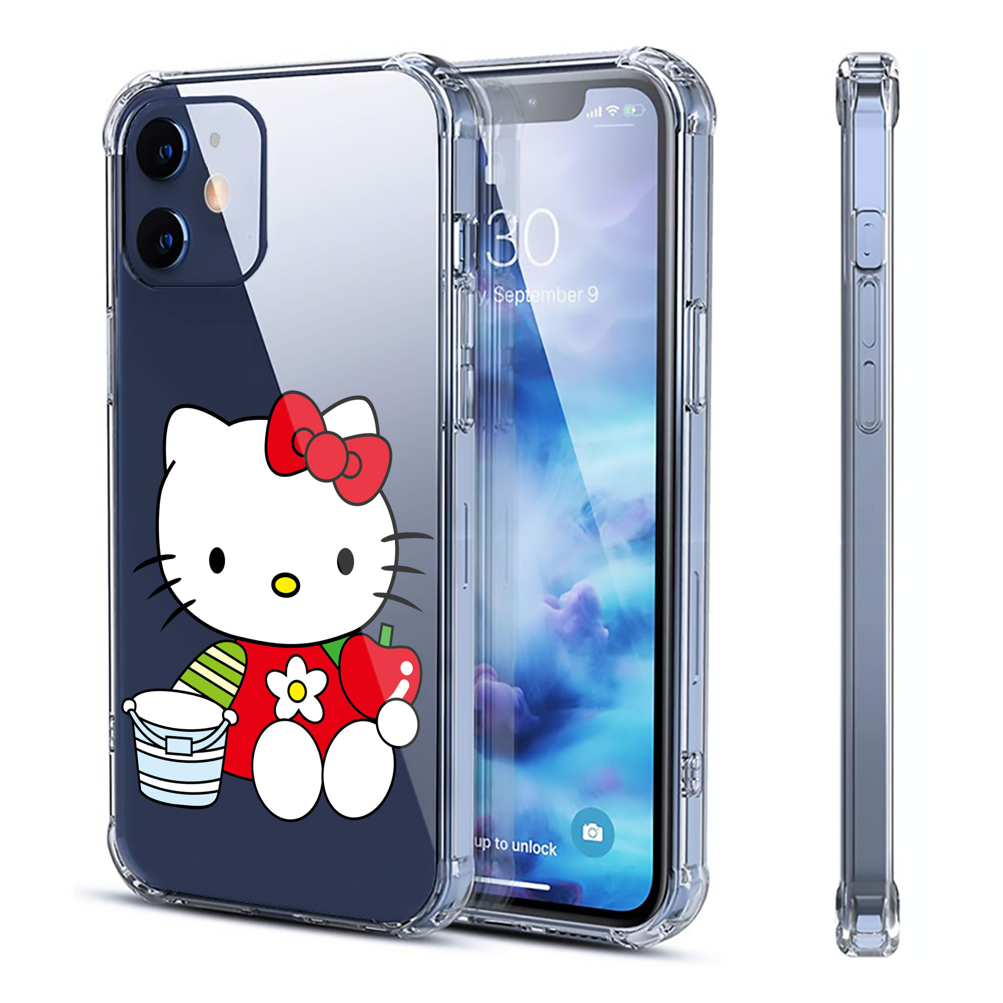 （画像用） Hello Kitty ハローキティ 【iPhone 12シリーズ対応】透明スマホケース（クリアソフトケース）